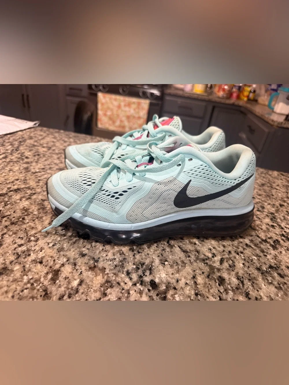 Nike Kids Light Teal Sneakers with Pink Accents